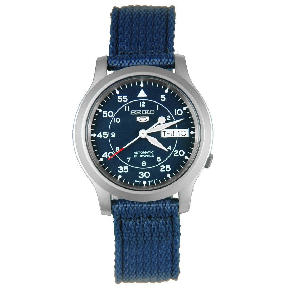 Seiko 5 Military SNK807K2 SNK807 SNK807K Blue Nylon Watch -Seiko