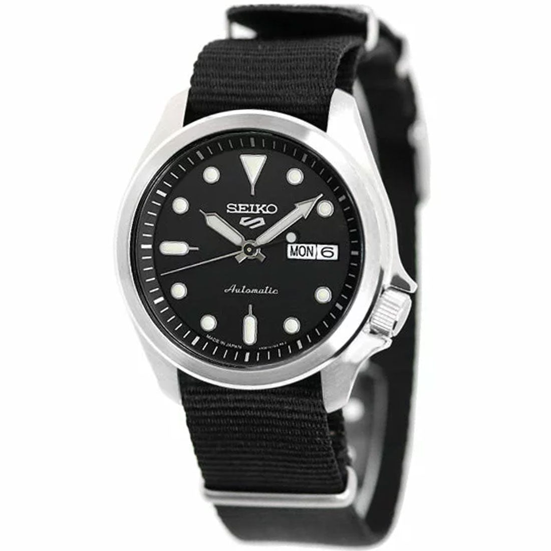 Seiko 5 Sports Black Dial Automatic Nylon JDM Watch SBSA057 -Seiko