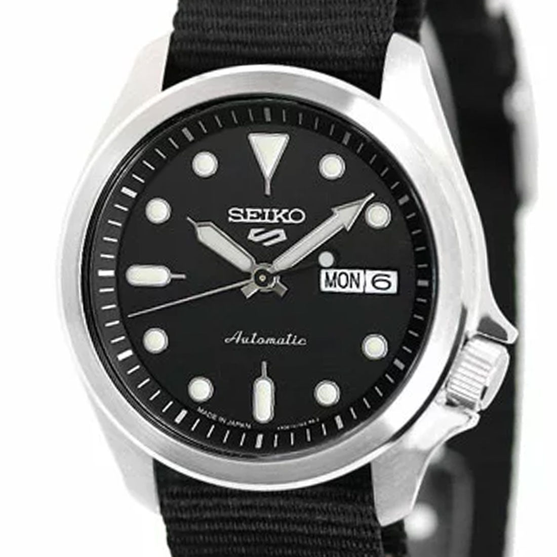 Seiko 5 Sports Black Dial Automatic Nylon JDM Watch SBSA057 -Seiko