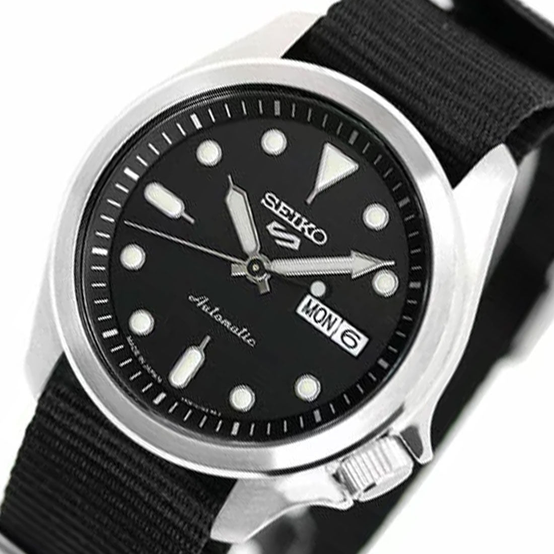Seiko 5 Sports Black Dial Automatic Nylon JDM Watch SBSA057 -Seiko