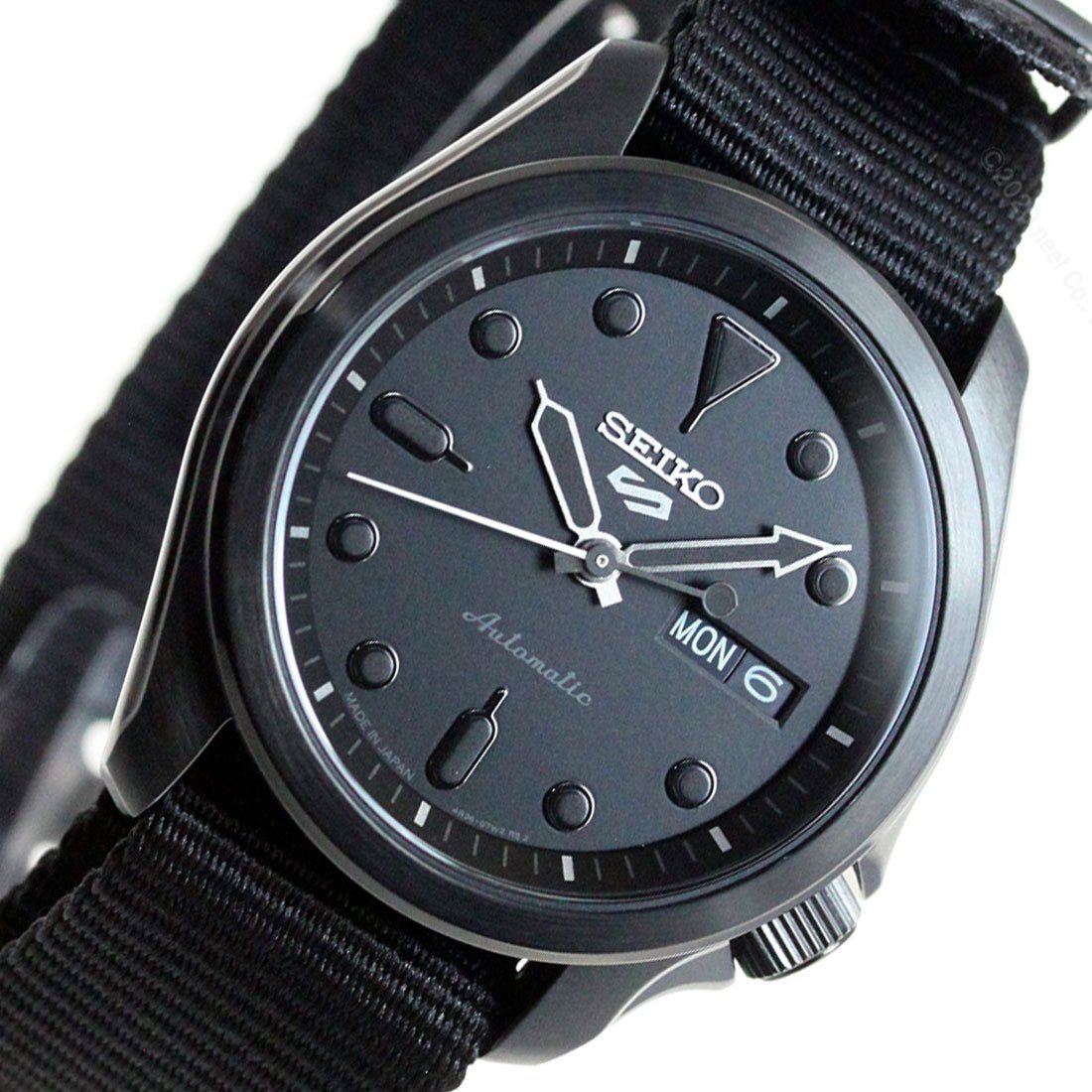 Seiko 5 Sports Black Dial Automatic Nylon JDM Watch SBSA059 -Seiko