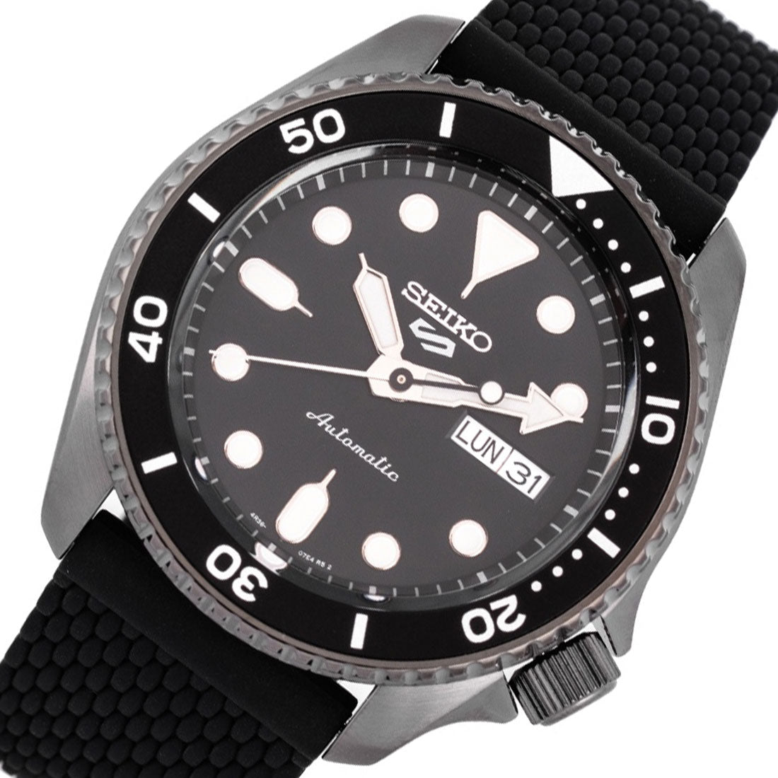 Seiko 5 Sports Black Silicone SRPD65K2 SRPD65 SRPD65K Automatic Watch -Seiko