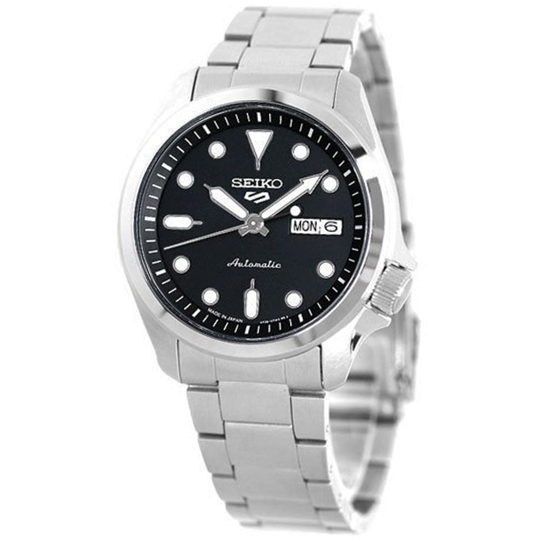 Seiko 5 Sports JDM SBSA045 Black Dial Stainless Steel Gents Watch 