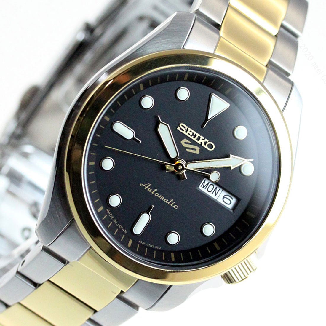 Seiko 5 Sports JDM SBSA050 Black Dial Stainless Steel Men's Watch -Seiko