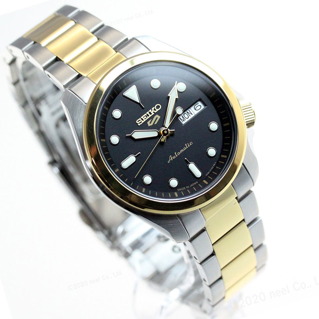 Seiko 5 Sports JDM SBSA050 Black Dial Stainless Steel Men's Watch -Seiko