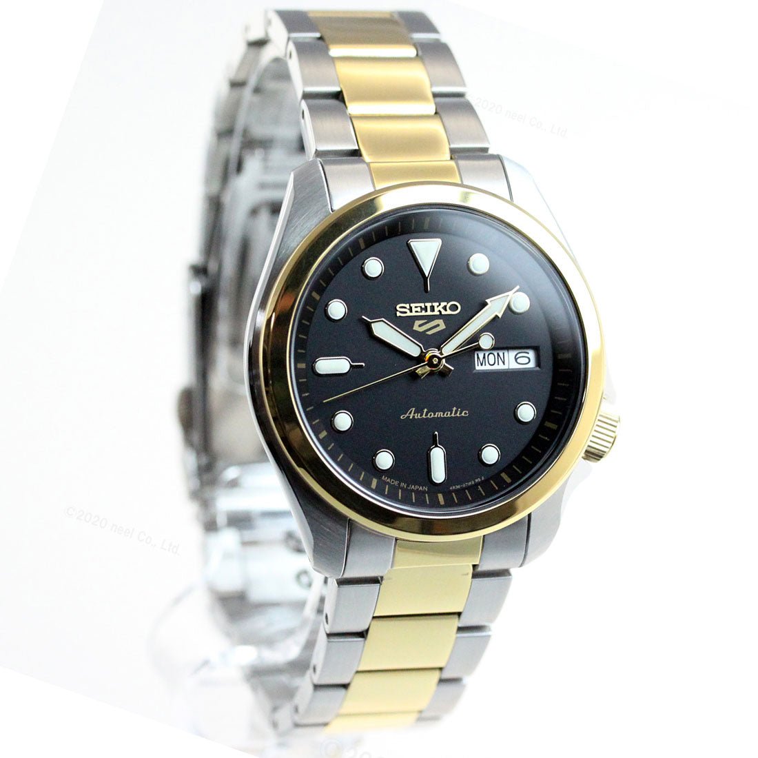 Seiko 5 Sports JDM SBSA050 Black Dial Stainless Steel Men's Watch -Seiko