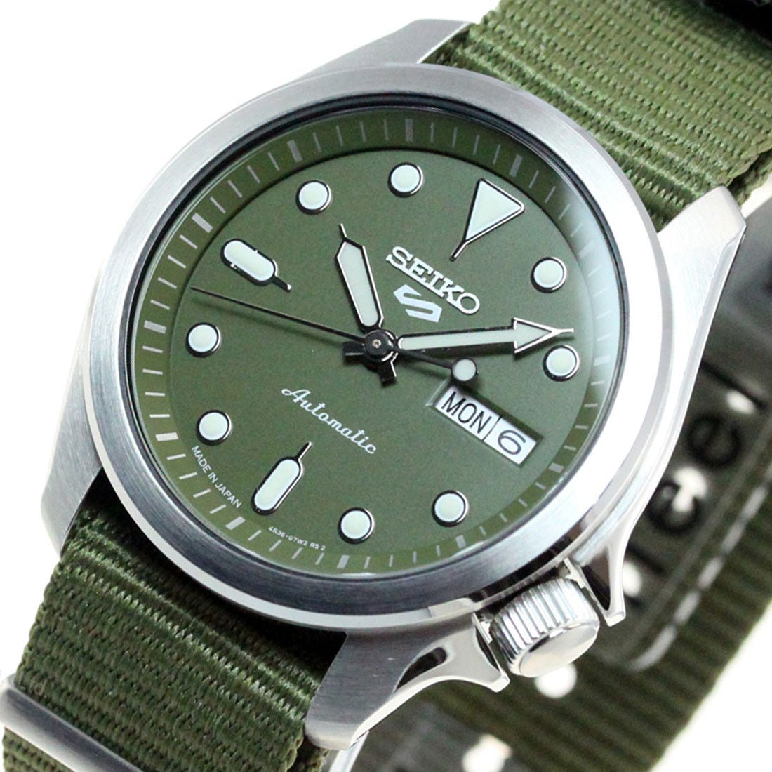 Seiko 5 Sports JDM SBSA055 Automatic Green Dial Nylon Men's Watch -Seiko
