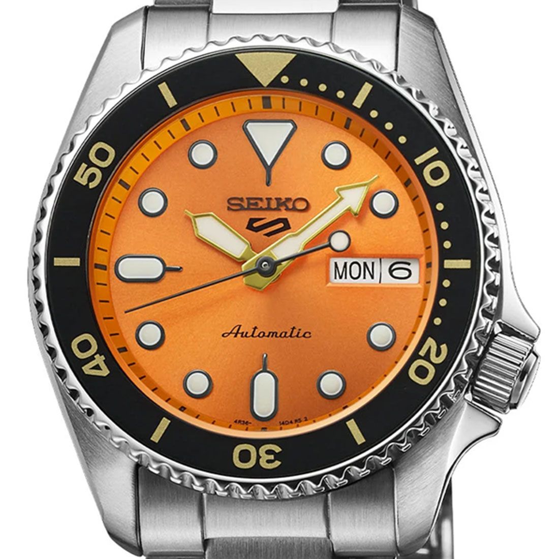 Seiko 5 Sports JDM SBSA231 SKX Sports Style Mechanical Orange Dial Mens Watch -Seiko