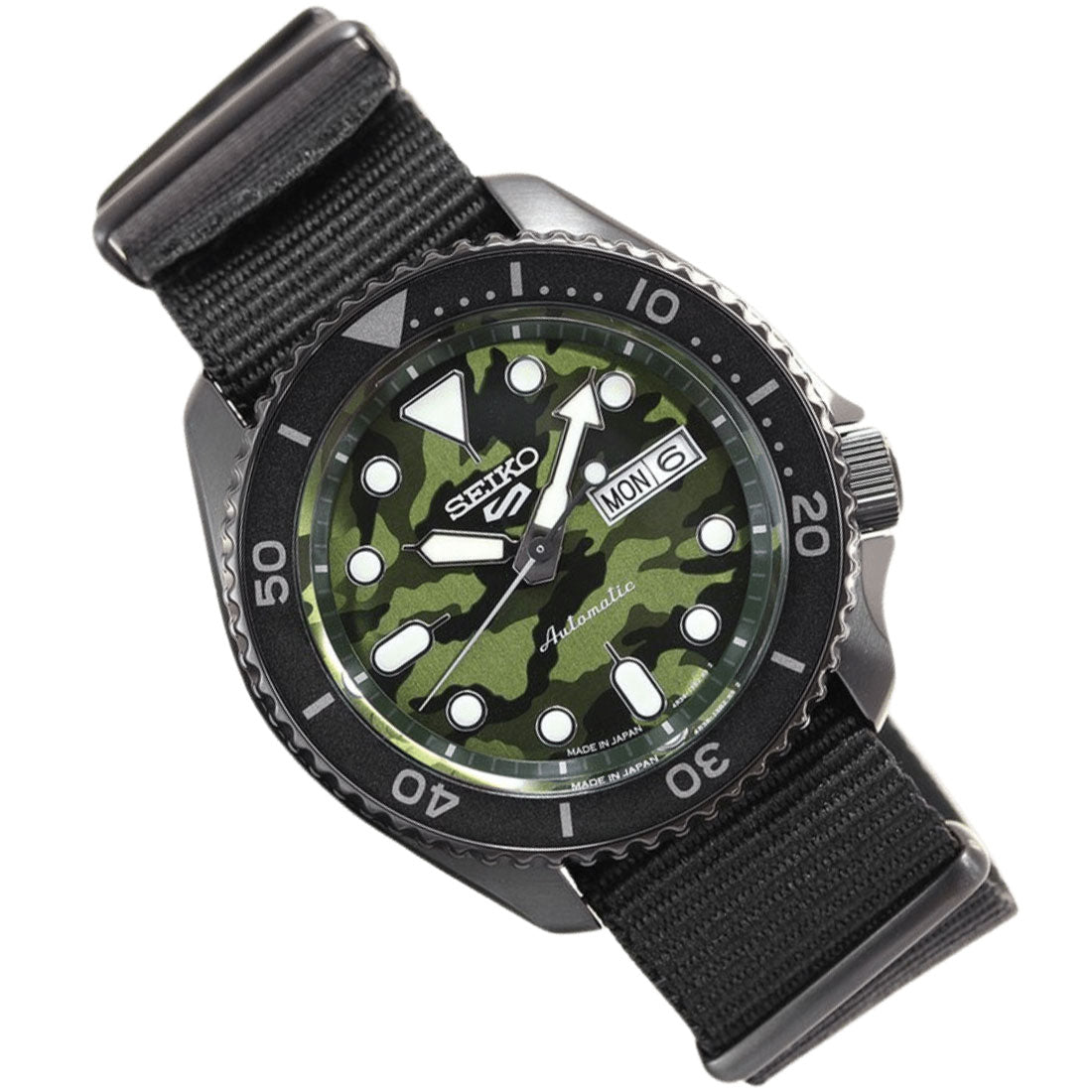 Seiko 5 Sports JDM SKX Street Style SBSA173 Camouflage Dial Nylon Watch -Seiko