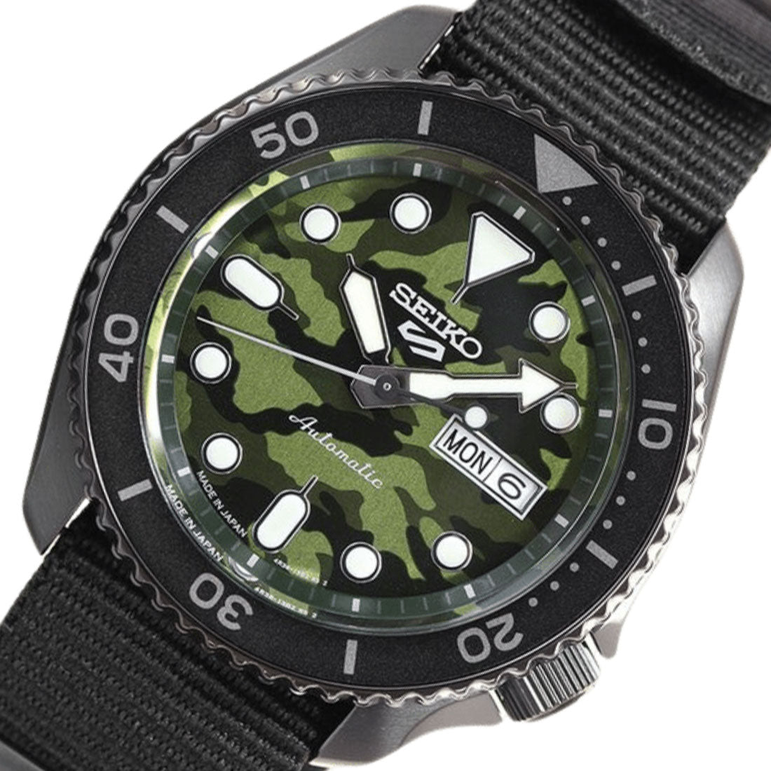 Seiko 5 Sports JDM SKX Street Style SBSA173 Camouflage Dial Nylon Watch -Seiko