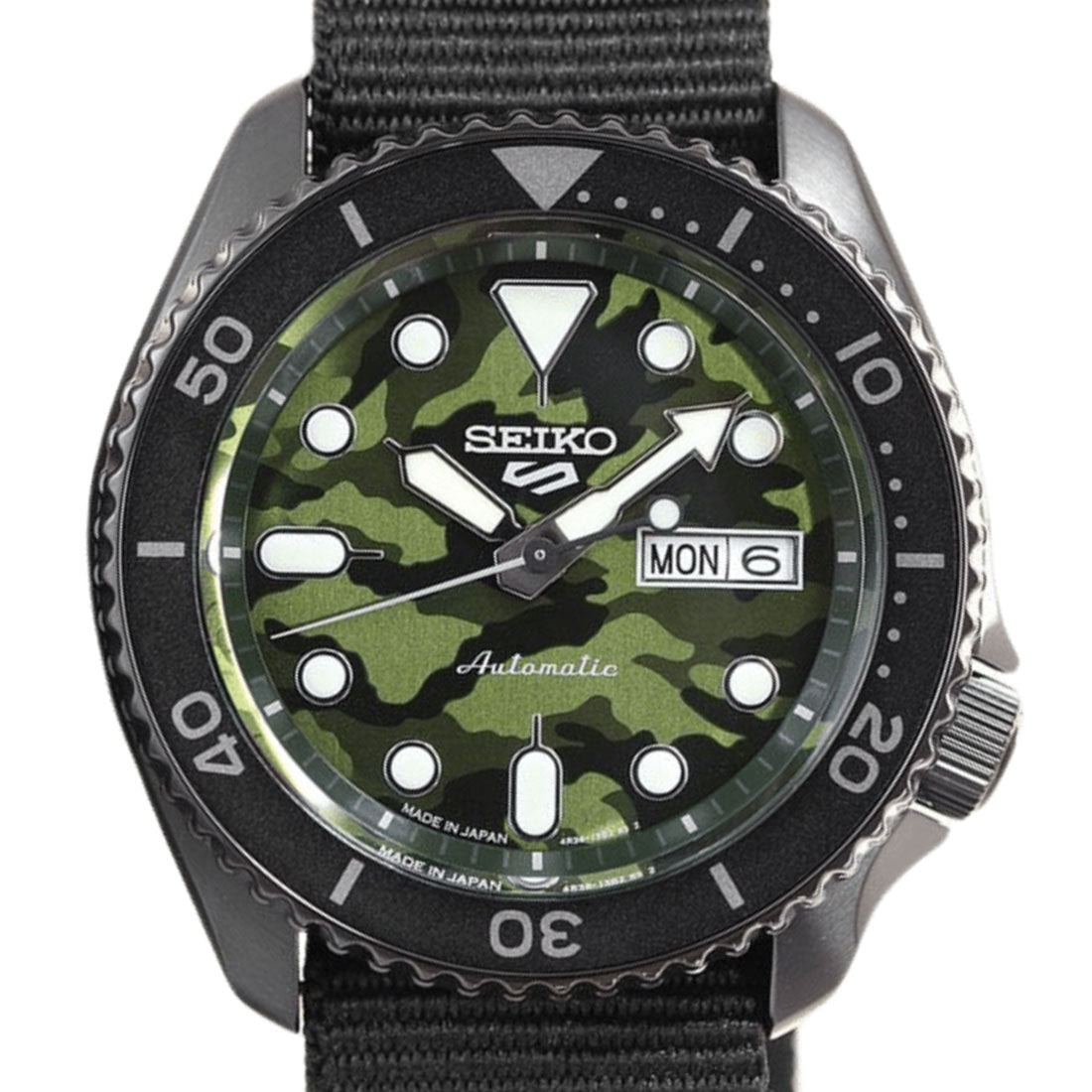 Seiko 5 Sports JDM SKX Street Style SBSA173 Camouflage Dial Nylon Watch -Seiko