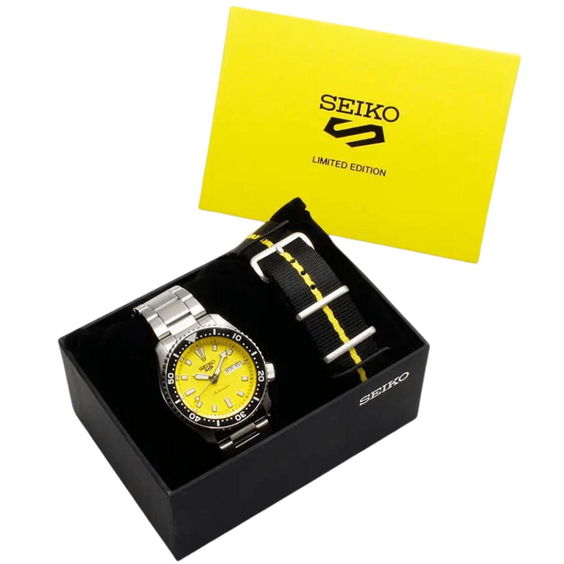 Seiko 5 Sports On Time Move SBSA193 Yellow Dial Limited Edition Mechanical Watch -Seiko