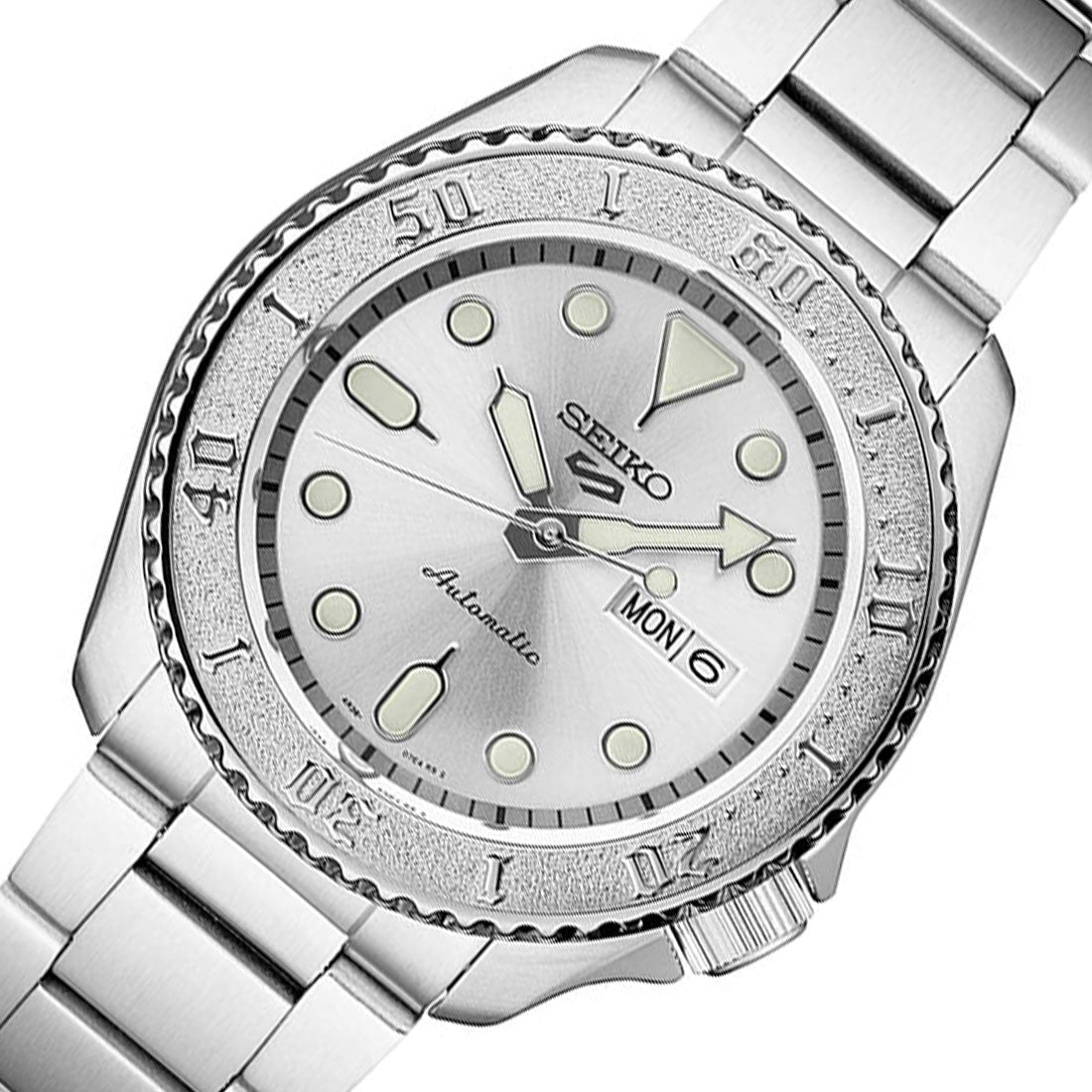 Seiko 5 Sports Silver Dial Stainless Steel Watch SRPE71K1 SRPE71 SRPE71K -Seiko