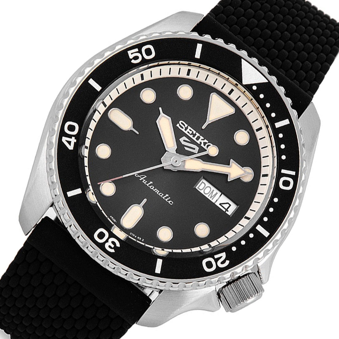 Seiko 5 Sports SRPD73K2 SRPD73 Black Silicone Automatic Watch -Seiko