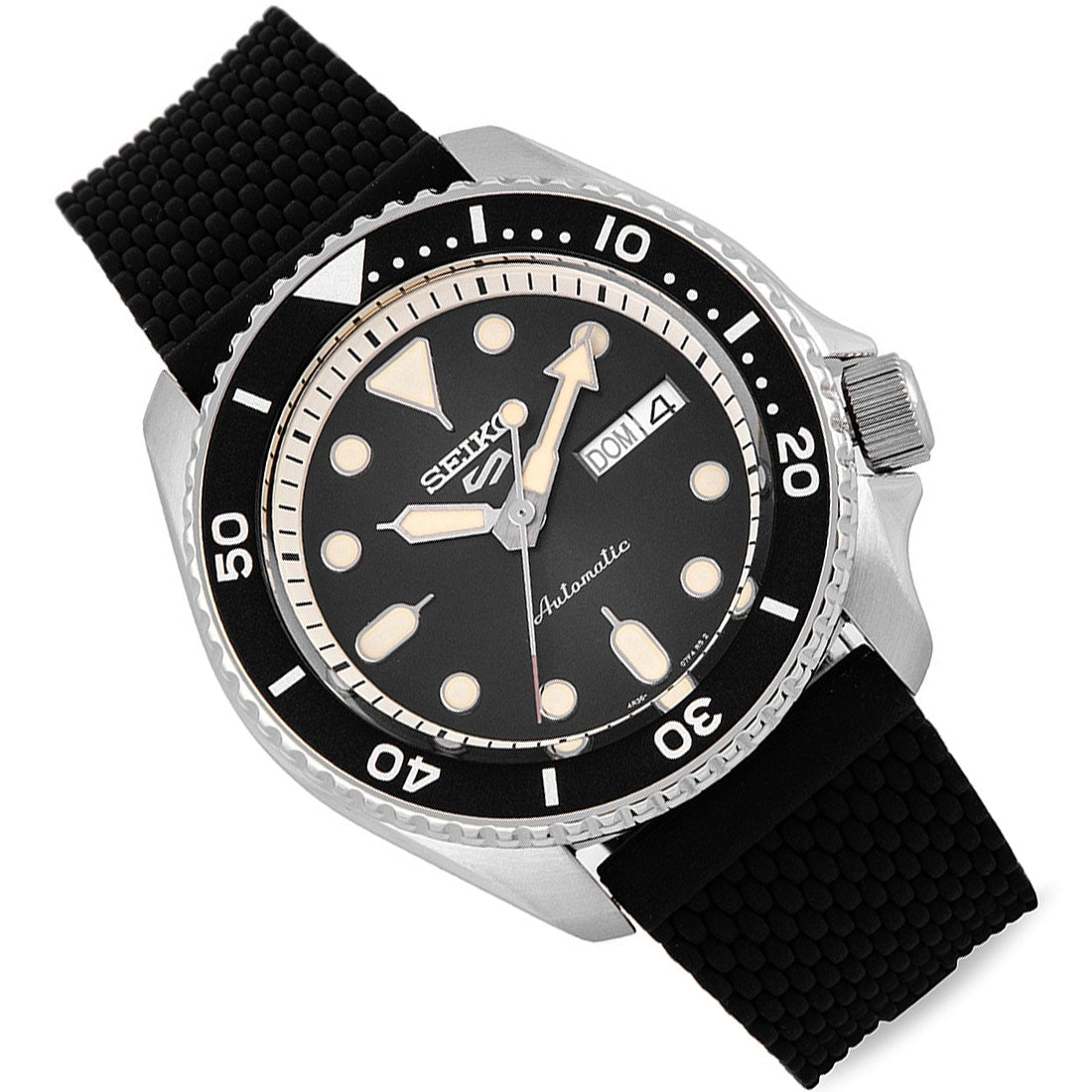 Seiko 5 Sports SRPD73K2 SRPD73 Black Silicone Automatic Watch -Seiko