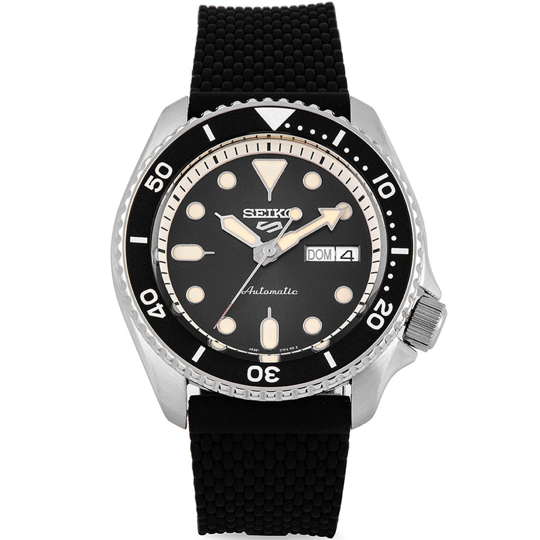 Seiko 5 Sports SRPD73K2 SRPD73 Black Silicone Automatic Watch -Seiko