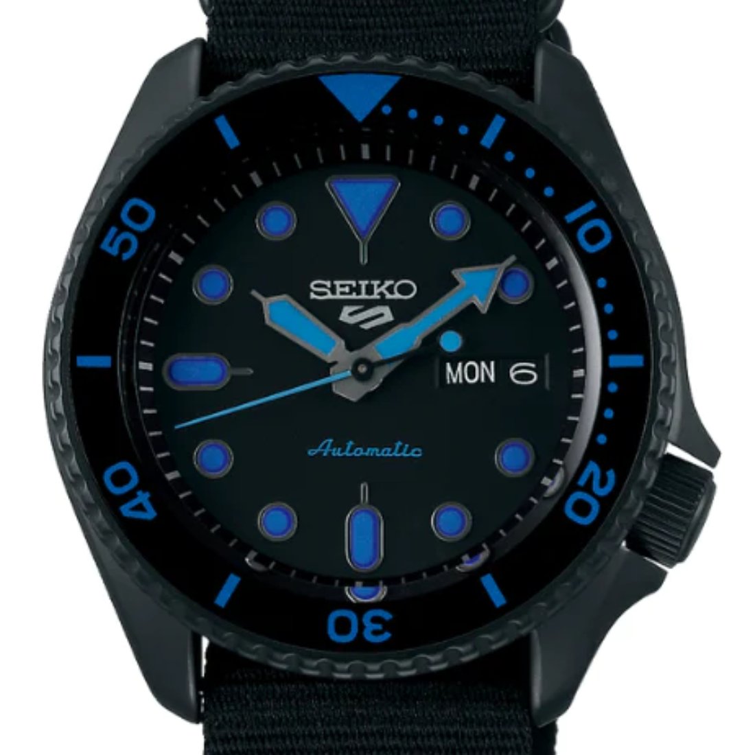 Seiko 5 Sports SRPD81K1 SRPD81 SRPD81K Black Dial Street Style Nylon Watch -Seiko