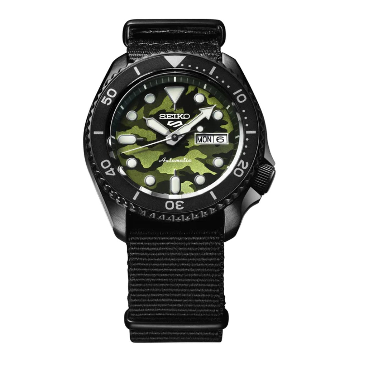 Seiko 5 Sports SRPJ37 SRPJ37K SRPJ37K1 Camouflage Street Style Green Dial Watch -Seiko