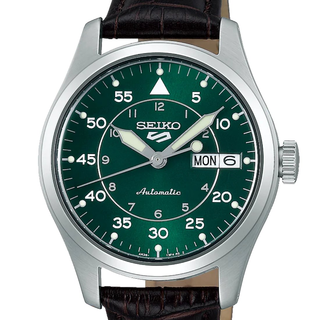 Seiko 5 Sports SRPJ89K SRPJ89K1 SRPJ89 Automatic Kelly Green Flieger Watch -Seiko
