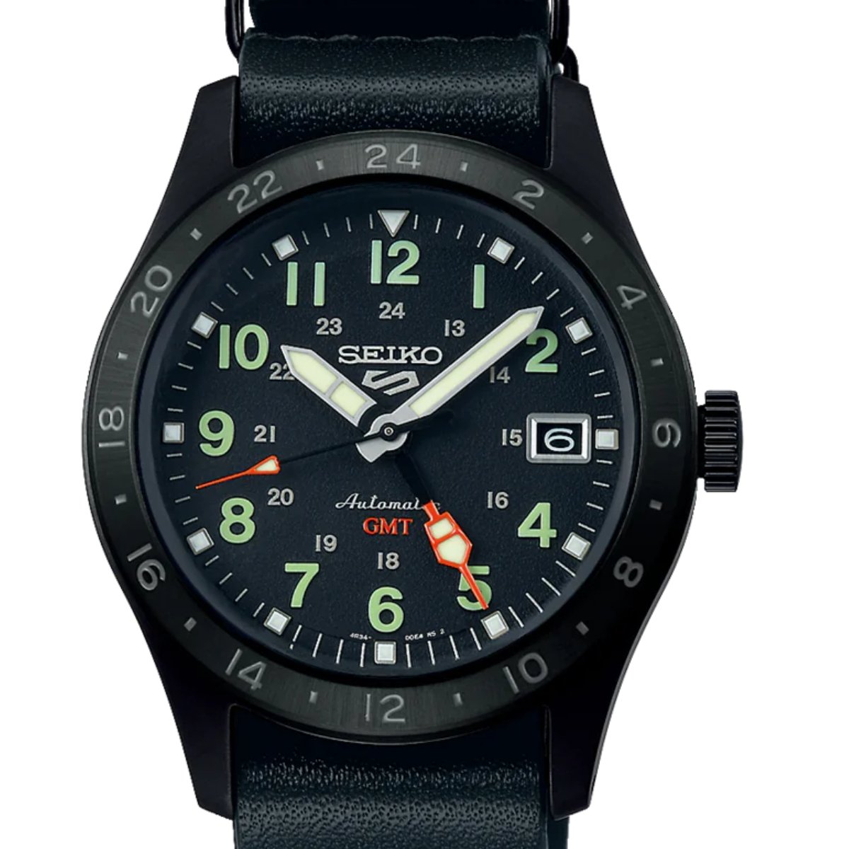 Seiko 5 Sports SSK025K SSK025K1 SSK025 GMT Field Deception Automatic Mens Watch -Seiko