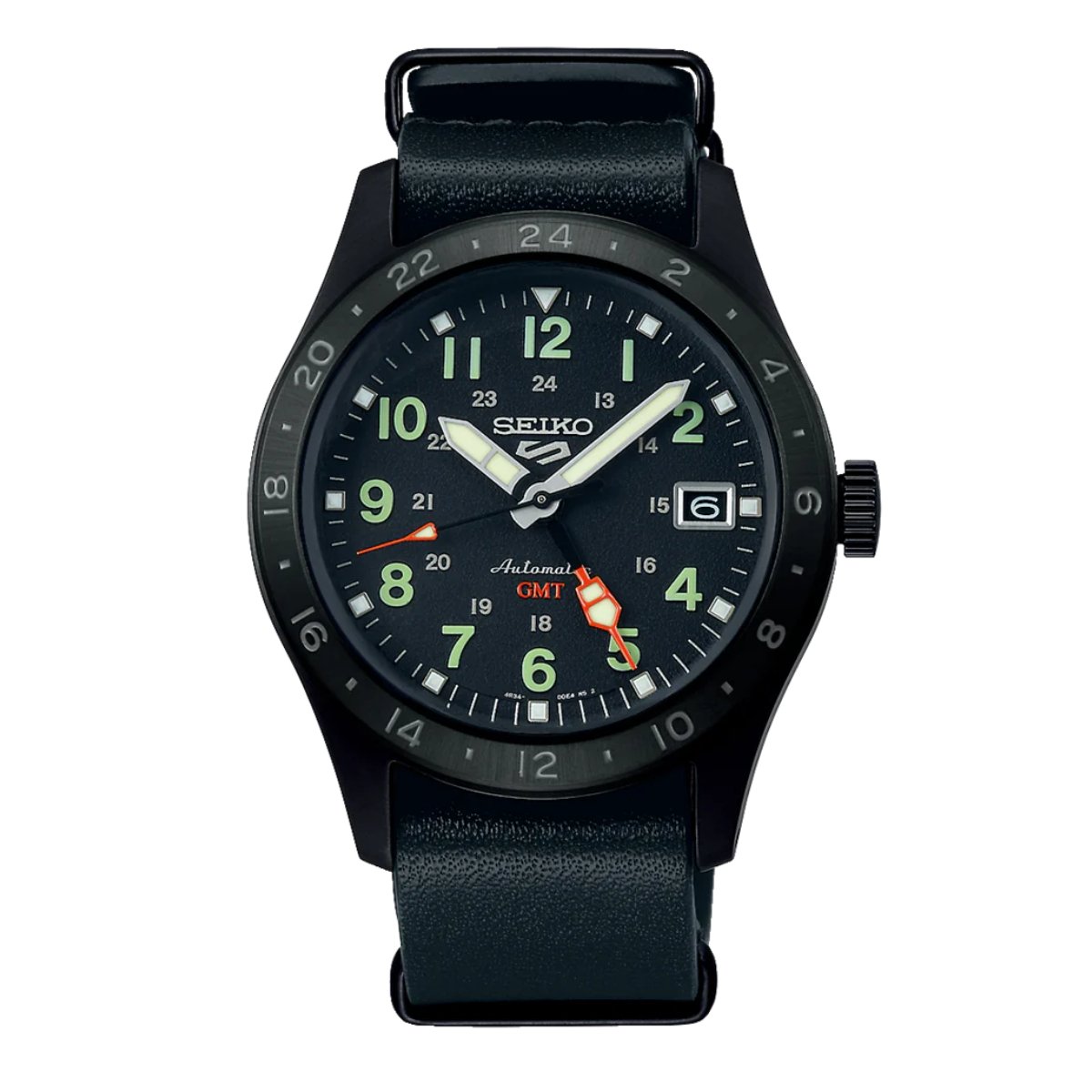 Seiko 5 Sports SSK025K SSK025K1 SSK025 GMT Field Deception Automatic Mens Watch -Seiko