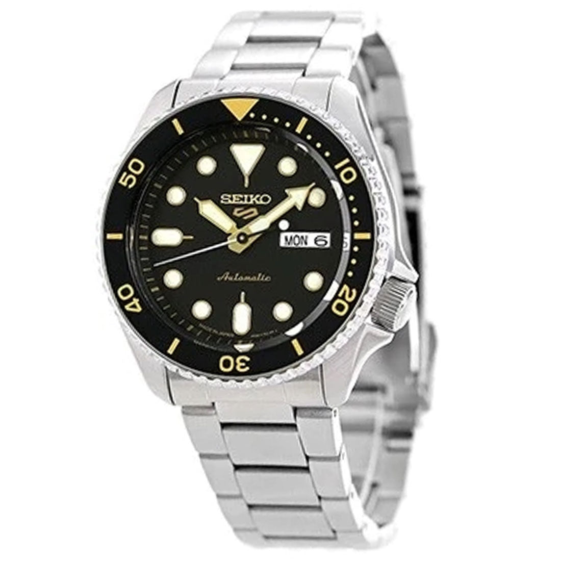 Seiko 5 Sports Stainless Steel SRPD57K1 SRPD57 Black Dial Watch -Seiko