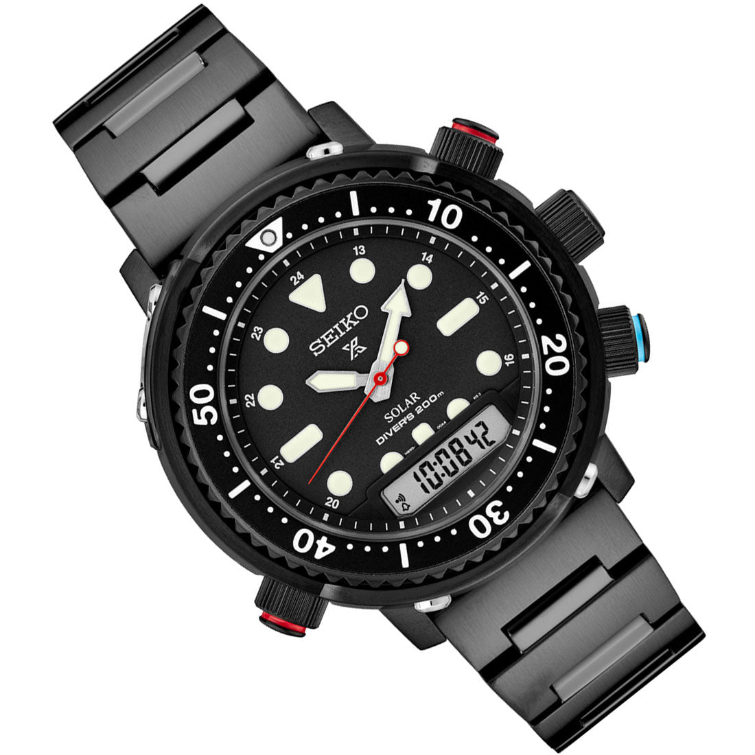Seiko Hybrid Prospex Sea Solar SNJ037P1 SNJ037 Limited Edition Black Dive Watch -Seiko