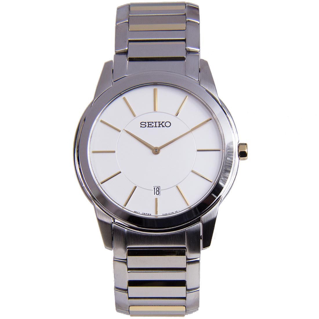 Seiko Men Quartz SKP371P1 SKP371 SKP371P Two Tone Stainless Steel Watch -Seiko