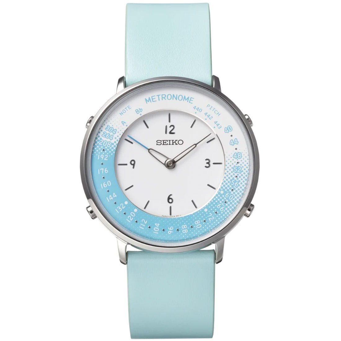 Seiko Metronome Blue White SMW004B Leather Casual Unisex Quartz Watch -Seiko