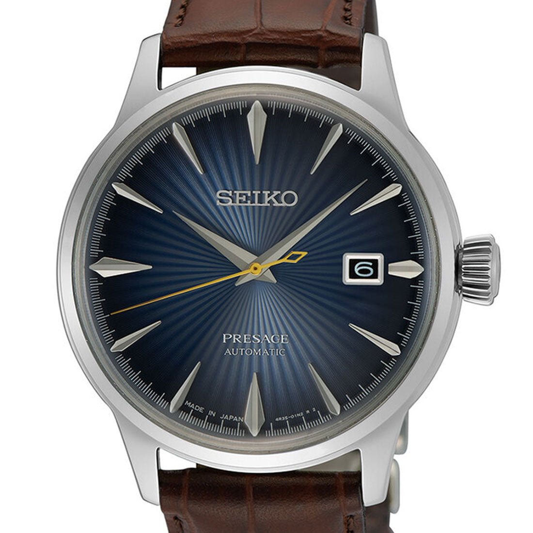Seiko Presage Blue Dial SRPK15J1 SRPK15 SRPK15J Mechanical Leather Watch -Seiko