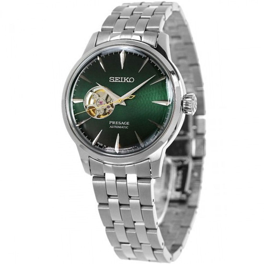 Seiko Presage Cocktail Green Open Heart Dial Grasshopper SSA441J1 SSA441 SSA441J Watch -Seiko