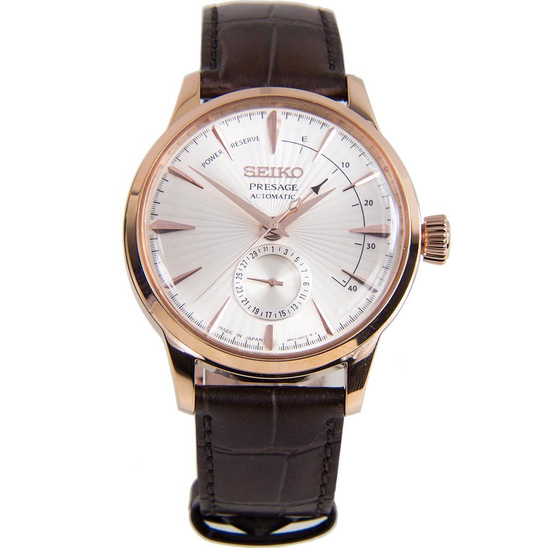 Seiko Presage Power Reserve SSA346J1 SSA346 Japan Leather Watch -Seiko
