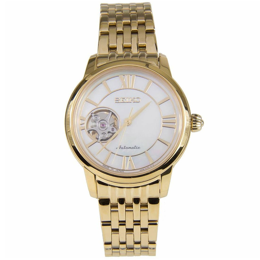 Seiko Presage Womens Gold SSA850J1 SSA850 SSA850J Open Heart Watch -Seiko