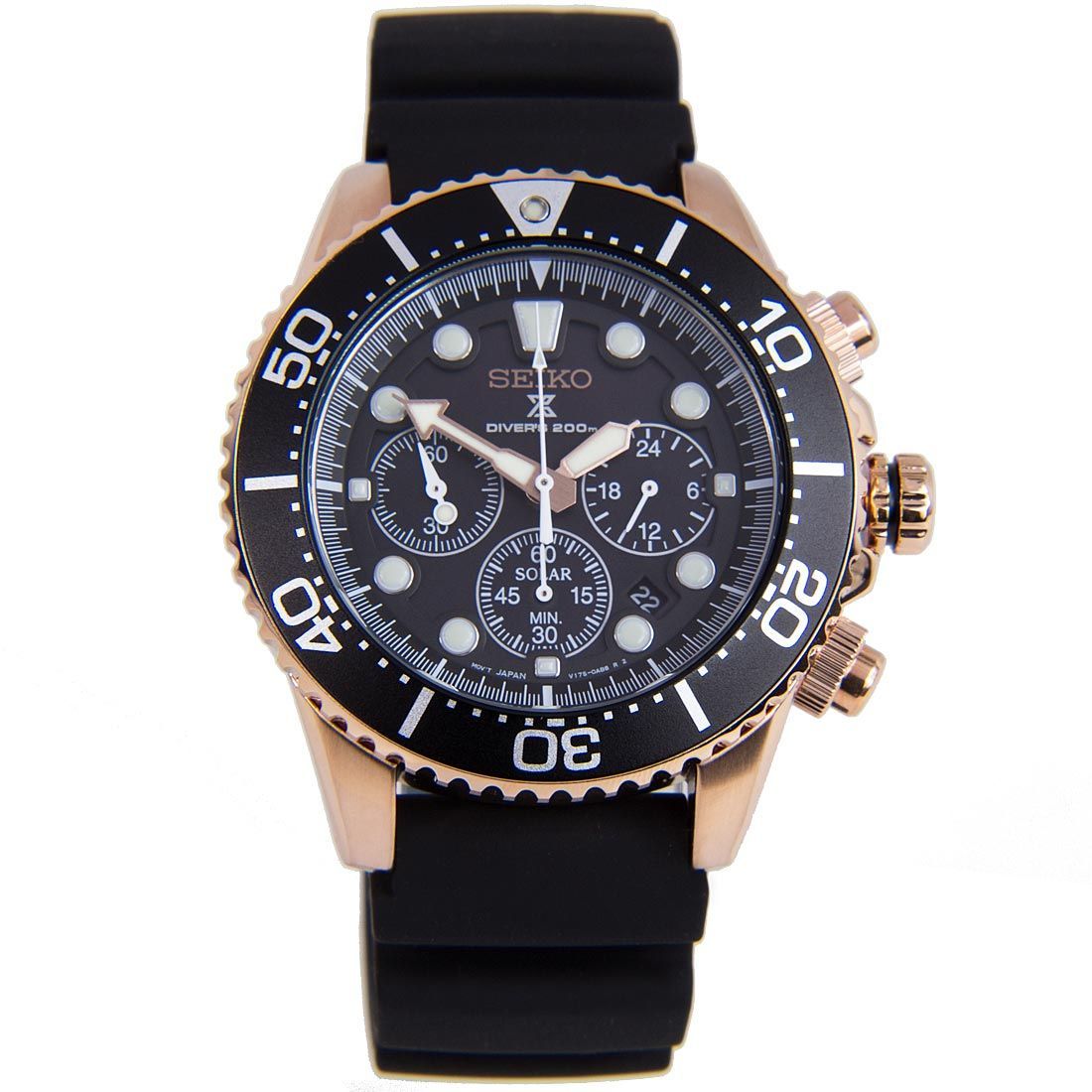 Seiko Prospex Rubber Solar SSC618P1 SSC618 SSC618P Chronograph Watch -Seiko