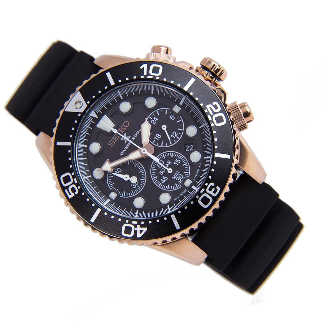 Seiko Prospex Rubber Solar SSC618P1 SSC618 SSC618P Chronograph Watch -Seiko