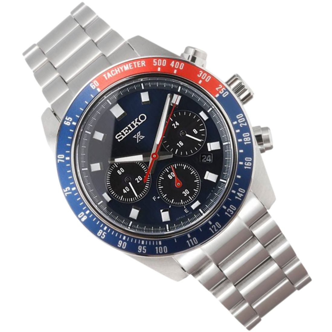 Seiko Prospex SpeedTimer SBDL097 Chronograph Solar Blue Dial Watch -Seiko