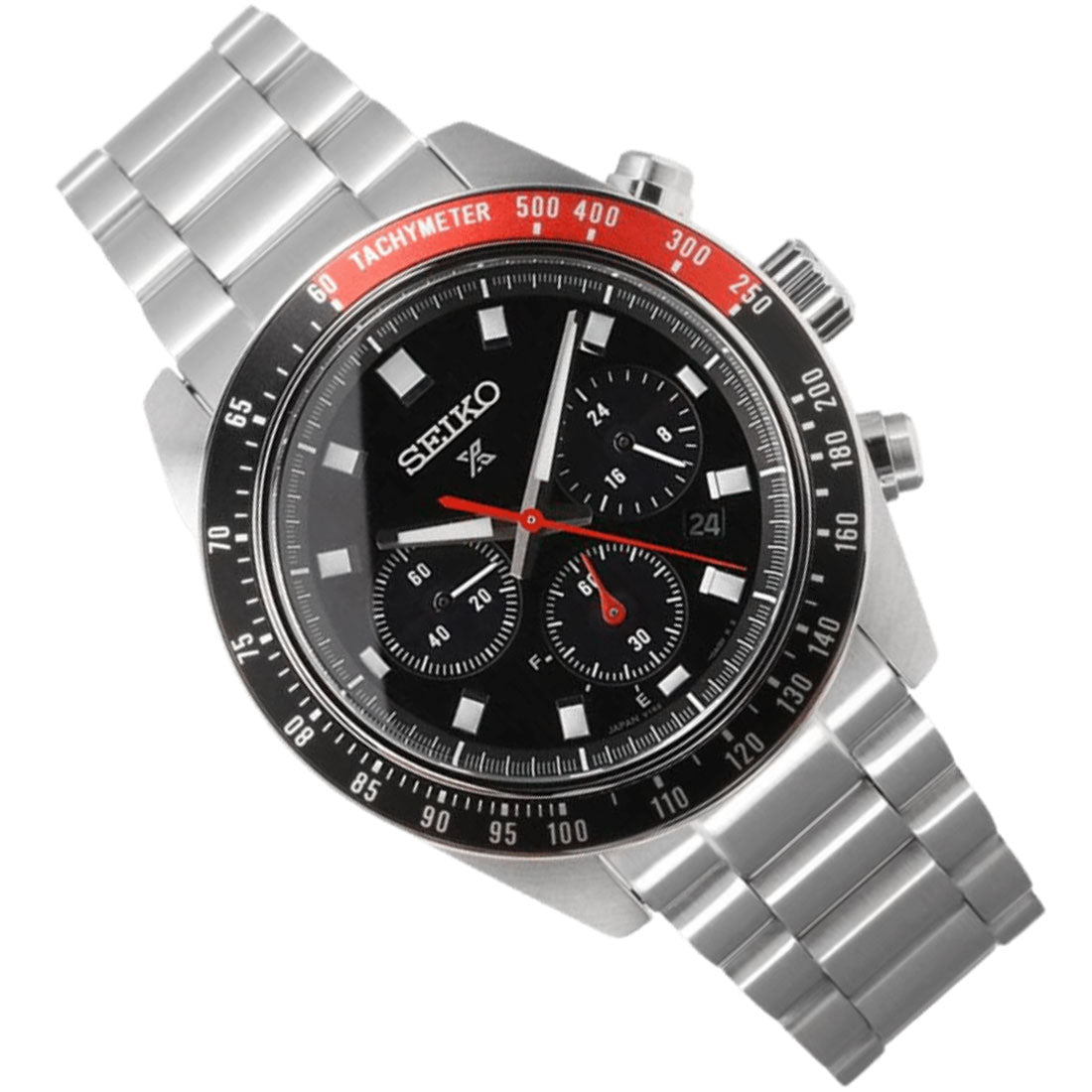 Seiko Prospex SpeedTimer SBDL099 Chronograph Solar Black Dial Watch -Seiko