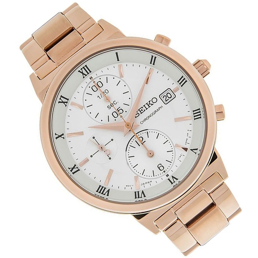 Seiko Rose Gold Womens SNDV34P1 SNDV34 SNDV34P Chrono Watch -Seiko