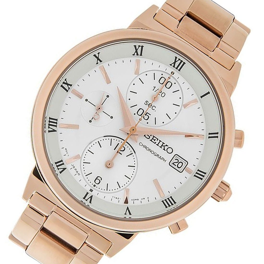 Seiko Rose Gold Womens SNDV34P1 SNDV34 SNDV34P Chrono Watch -Seiko