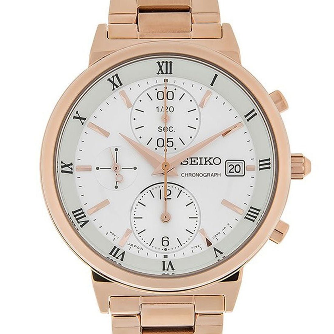 Seiko Rose Gold Womens SNDV34P1 SNDV34 SNDV34P Chrono Watch -Seiko