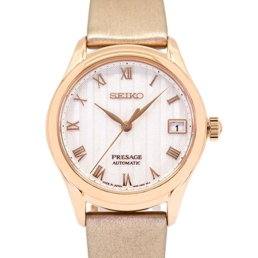 Seiko Sakura Zen Garden Womens SRPF50J1 SRPF50 SRPF50J Satin Leather Watch -Seiko