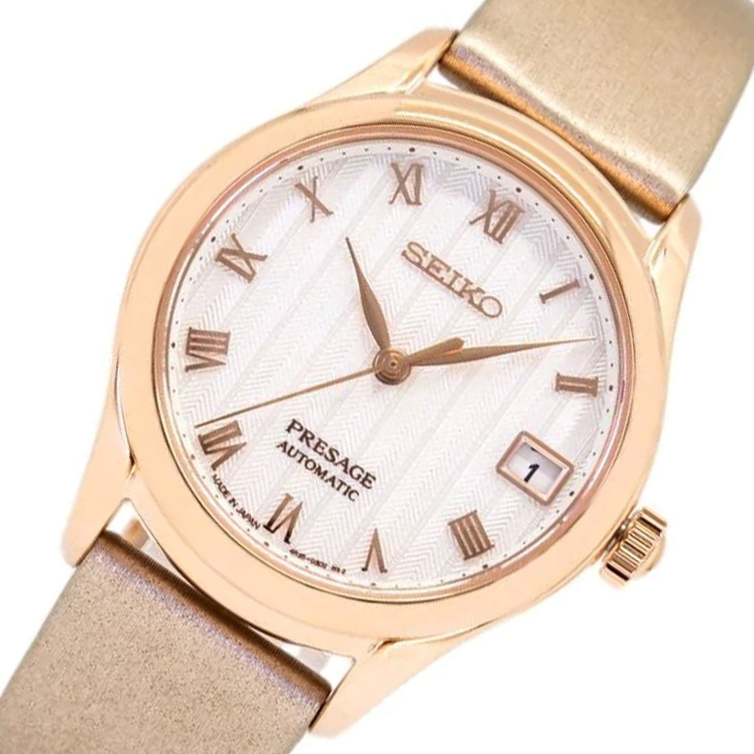 Seiko Sakura Zen Garden Womens SRPF50J1 SRPF50 SRPF50J Satin Leather Watch -Seiko