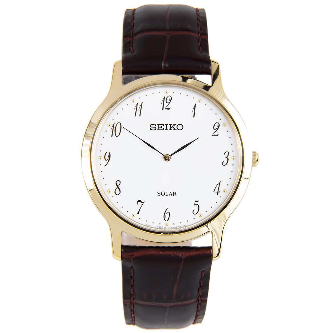 Seiko Solar SUP860P1 SUP860 Leather Strap Leather Dress Watch - StrapSeeker
