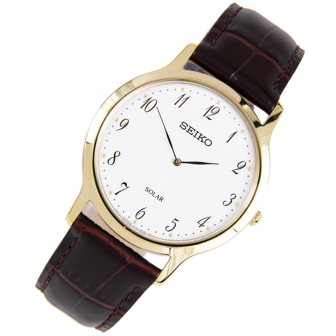 Seiko Solar SUP860P1 SUP860 Leather Strap Leather Dress Watch -Seiko