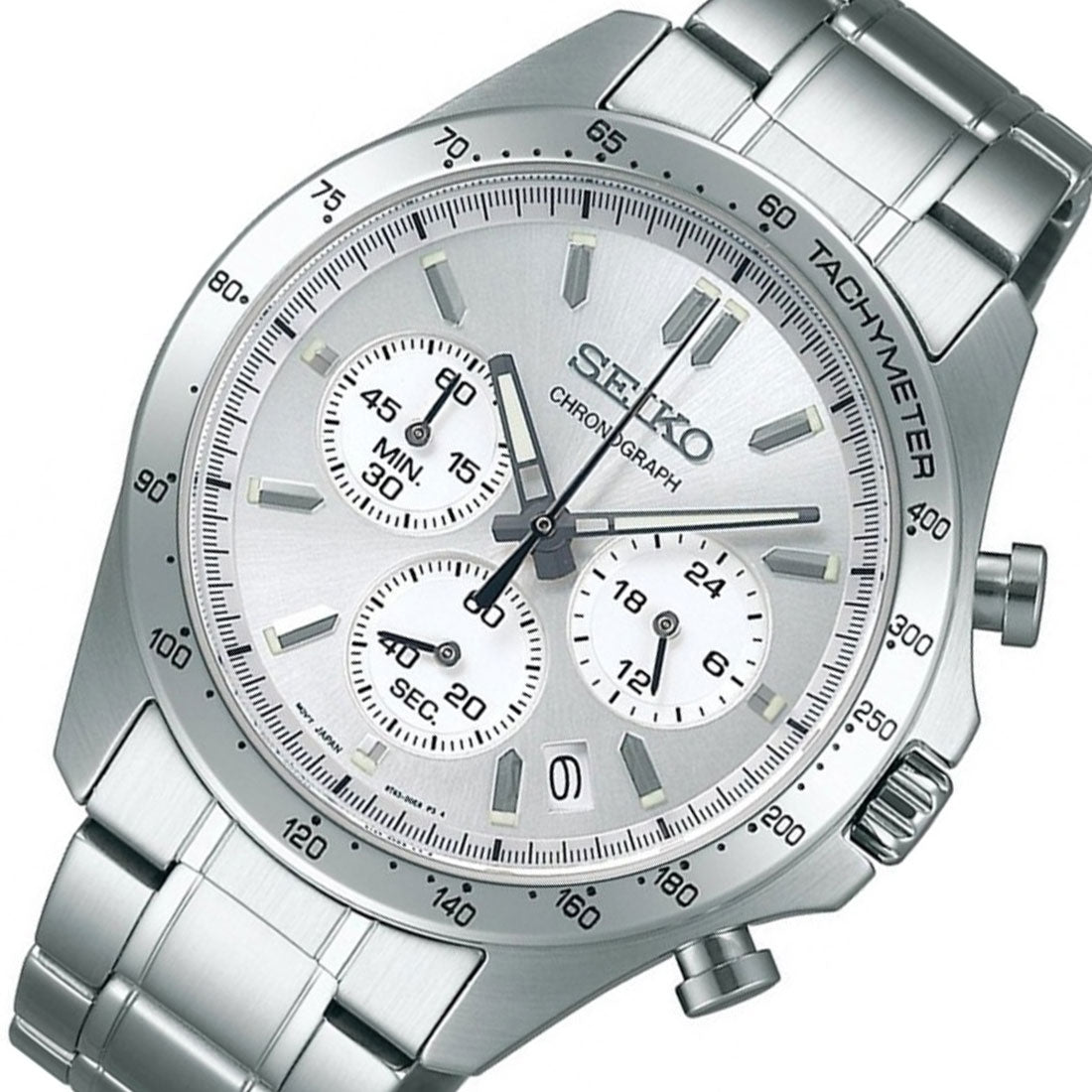 Seiko Spirit JDM Selection Chronograph SBTR009 Silver Dial Quartz Stainless Steel Watch -Seiko