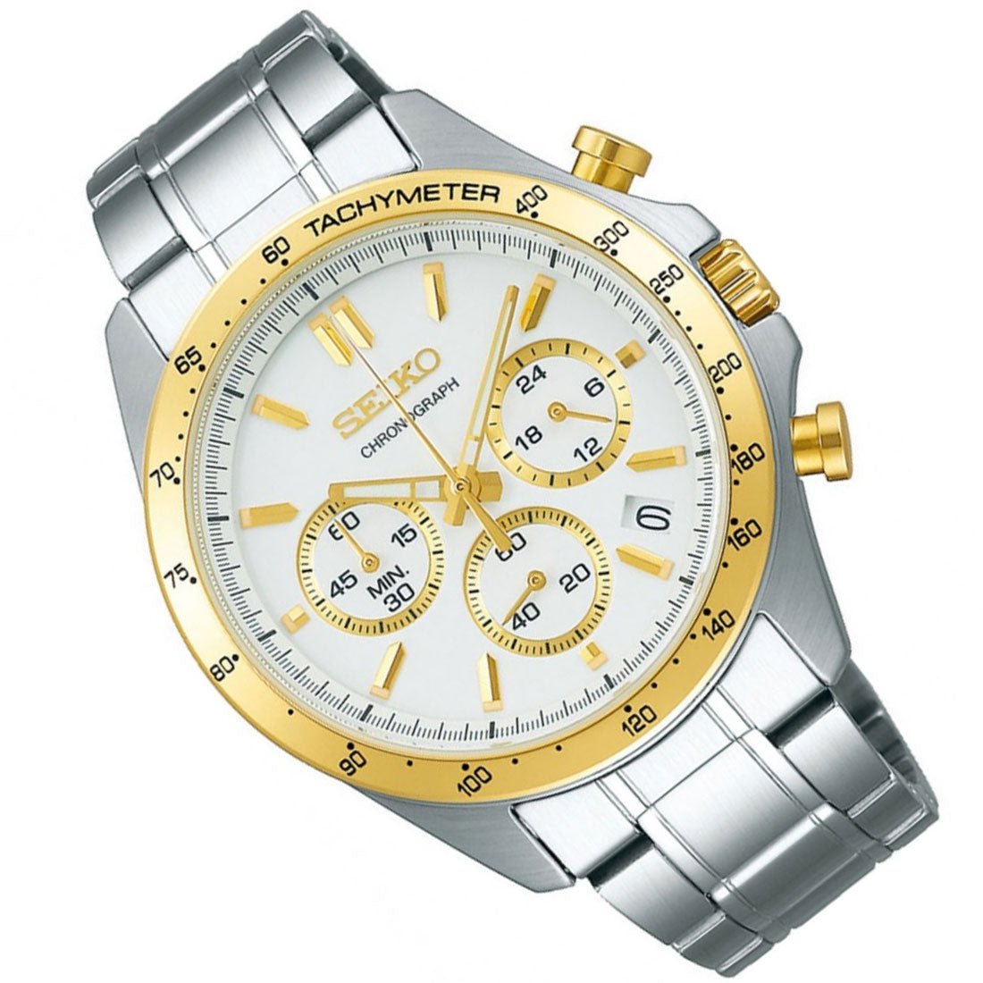 Seiko Spirit JDM Selection Chronograph SBTR024 White Dial Quartz Stainless Steel Watch -Seiko