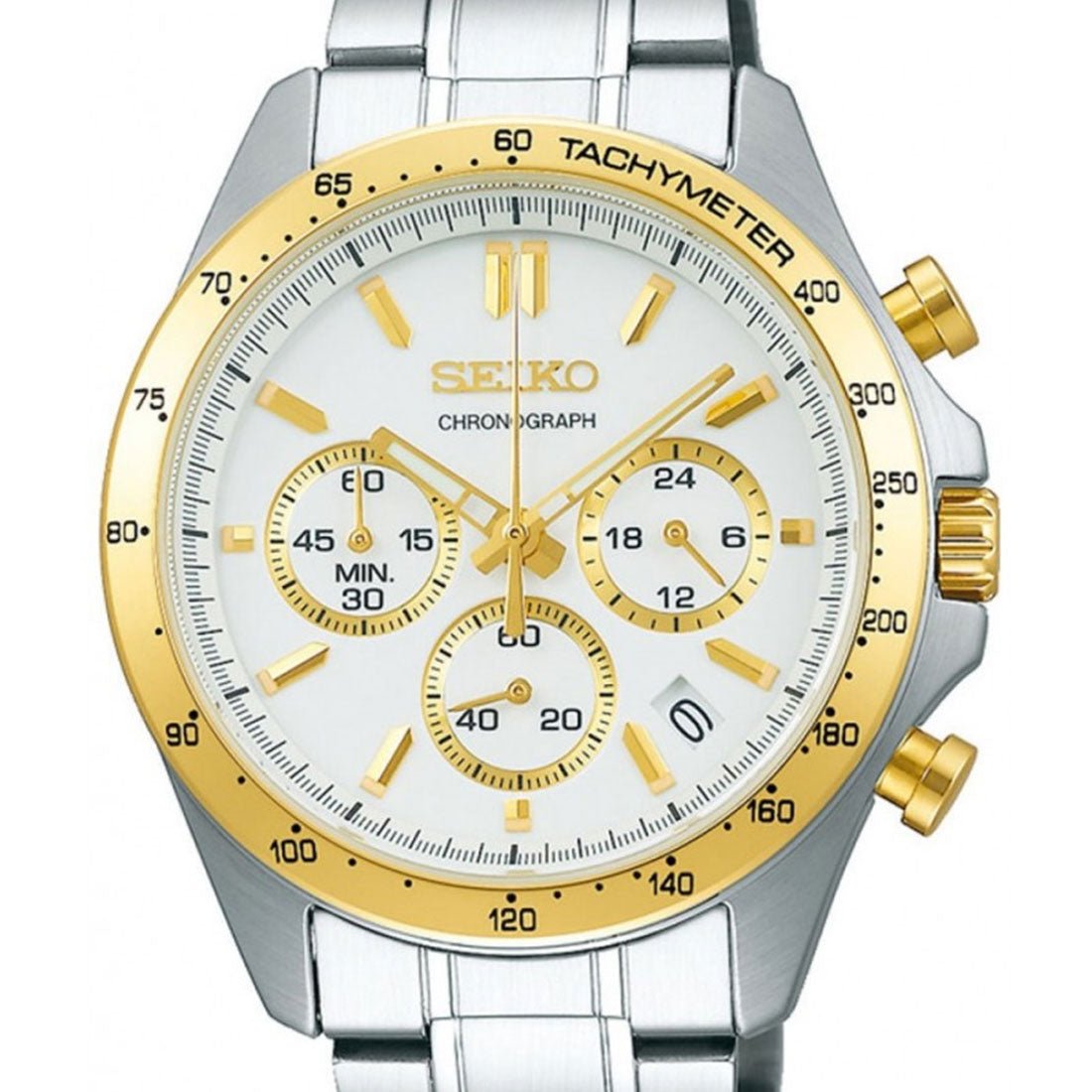 Seiko Spirit JDM Selection Chronograph SBTR024 White Dial Quartz Stainless Steel Watch -Seiko