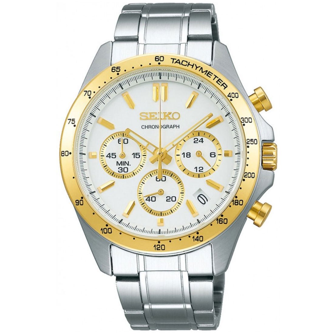 Seiko Spirit JDM Selection Chronograph SBTR024 White Dial Quartz Stainless Steel Watch -Seiko