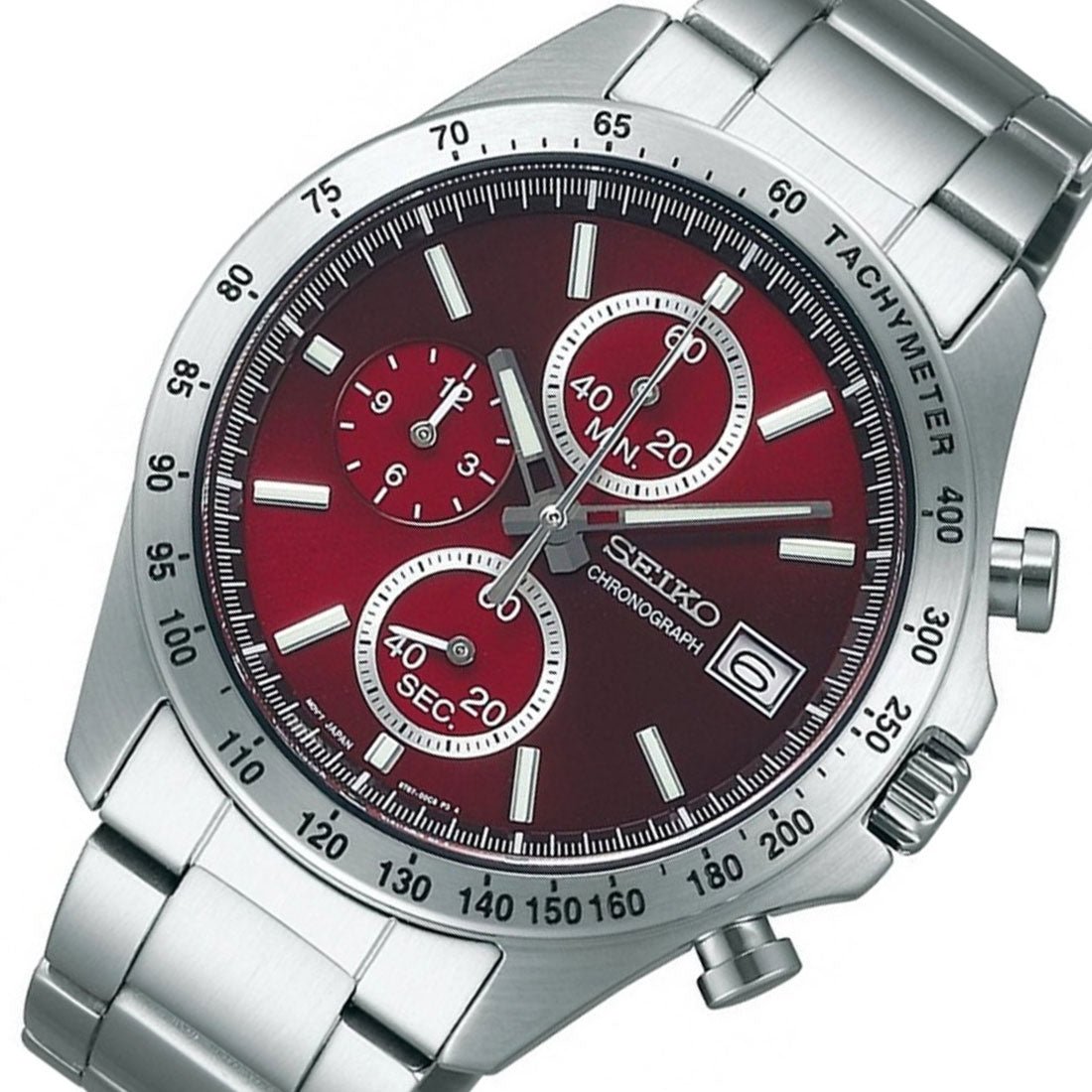 Seiko Spirit SBTR001 JDM Selection Red Dial Chronograph Quartz Stainless Steel Watch -Seiko