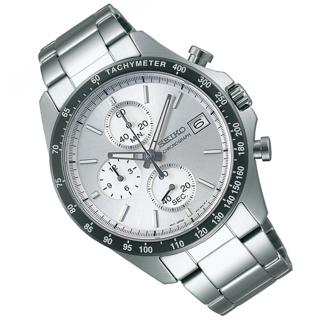 Seiko Spirit SBTR007 JDM Selection Silver Dial Chronograph Quartz Stainless Steel Watch -Seiko